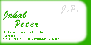 jakab peter business card